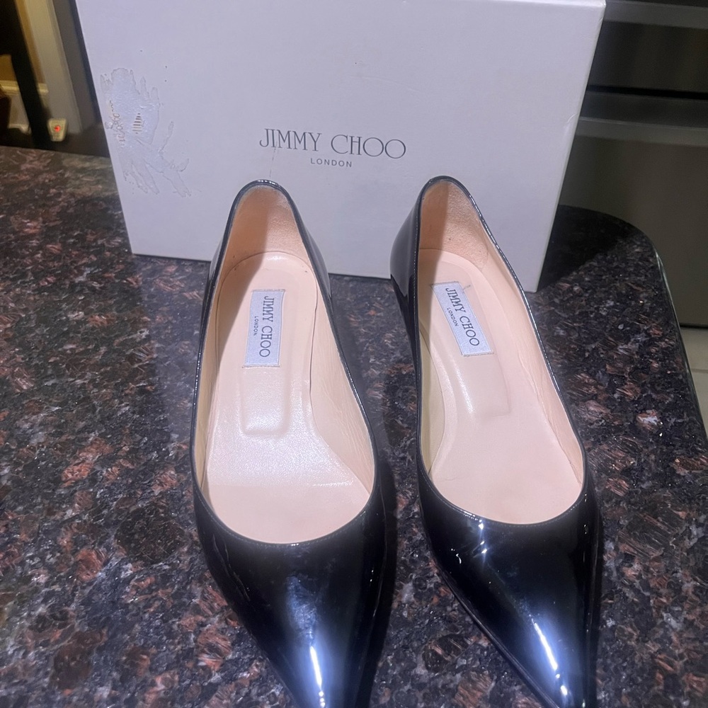 Jimmy Choo Black Kitten Heels Sleek Design - Picture 3 of 3